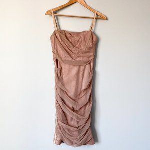 ELISABETTA FRANCHI Rose Tulle Ruched Dress